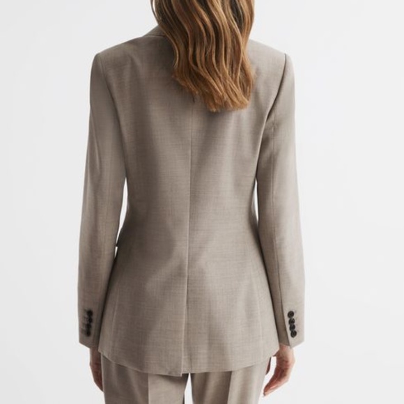 NWT Reiss Emily wool blend blazer in Oatmeal Sz 2 - Picture 3 of 6